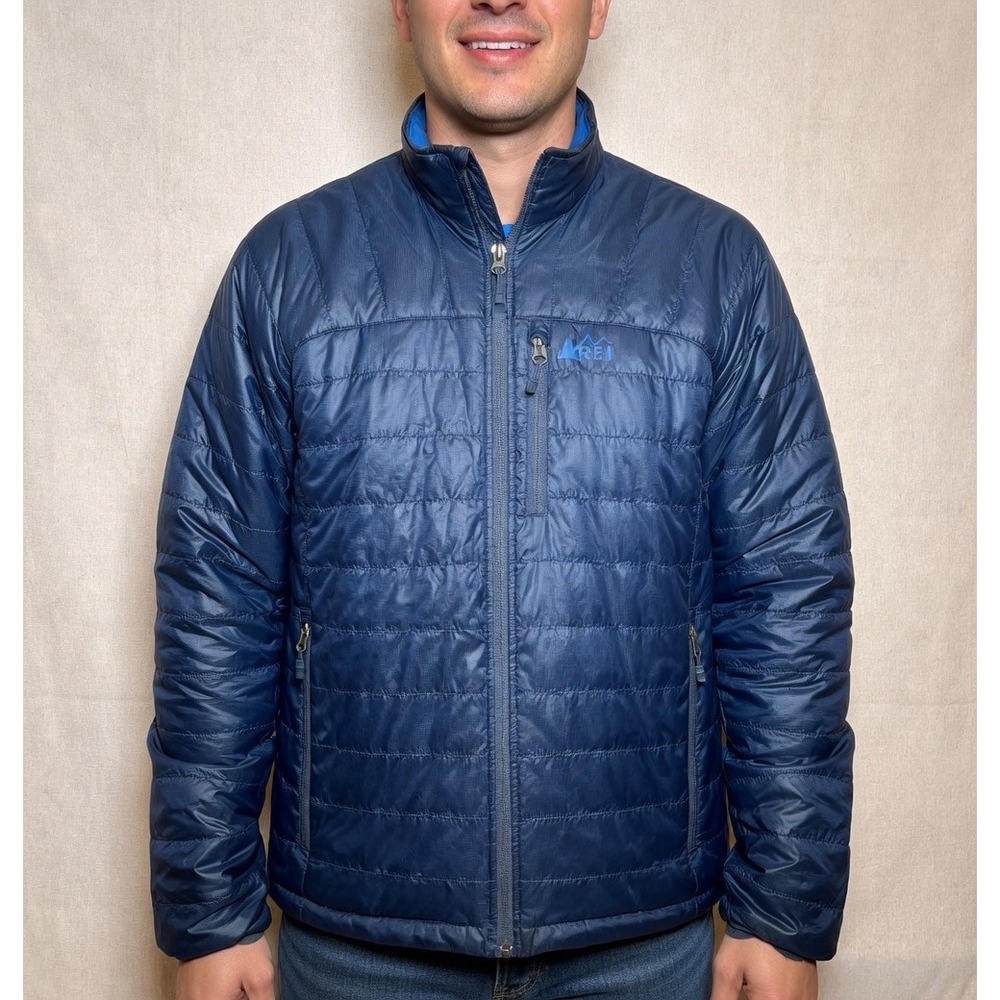 REI Co-op Revelcloud ll Primaloft Puffer Jacket Navy Blue Quilted Mens Sz M